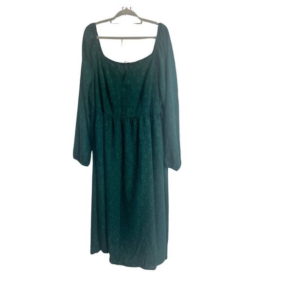 Bloomchic Long Sleeve Midi Dress Green - Picture 2 of 7